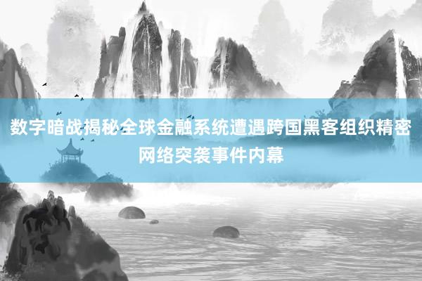 数字暗战揭秘全球金融系统遭遇跨国黑客组织精密网络突袭事件内幕
