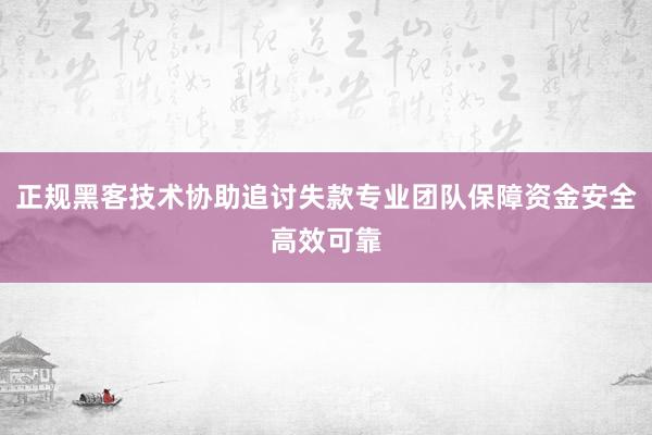 正规黑客技术协助追讨失款专业团队保障资金安全高效可靠